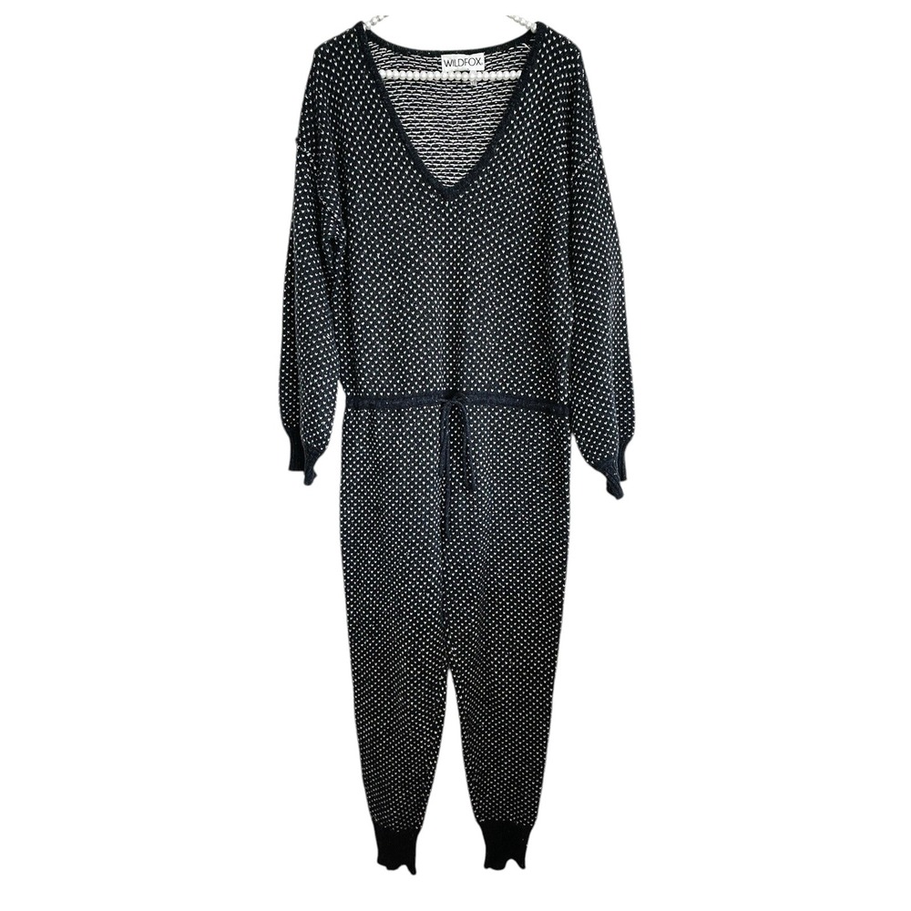 WildFox Y2k Birdseye Knit One Piece Pajama Small Lounge Wool‎ Silk  Leisure Gray